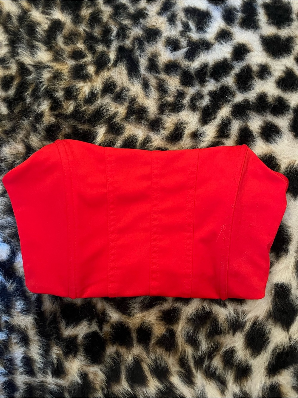 SHEIN Red Strapless Bustier Crop Top